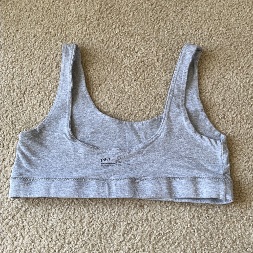 Pact Women's Seamless Bralette Organic Cotton Set Size Large Gray and Tan - Picture 9 of 12
